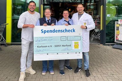 Die Edeka Wehrmann Filiale in Eilshausen spendet 500 € an den Karlsson e.V.